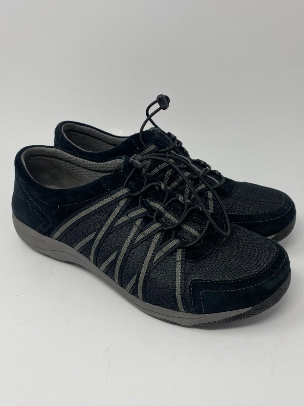 Dansko Honor Shoes Sneakers Womens 11.5-12 Wide Black Gray Suede Comfort
